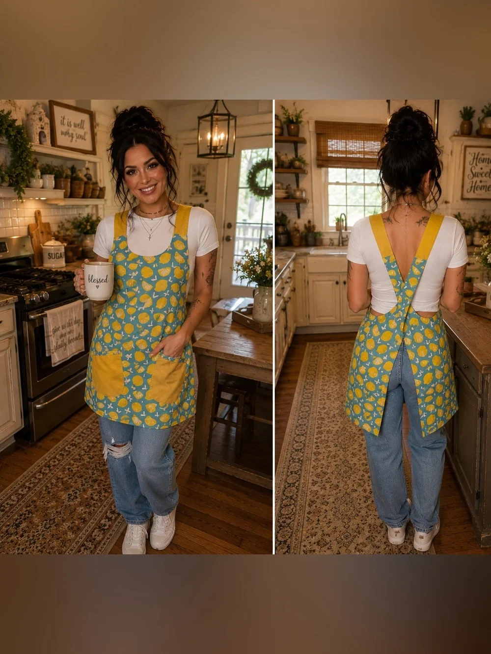 Hand Crafted Cross Back Aprons